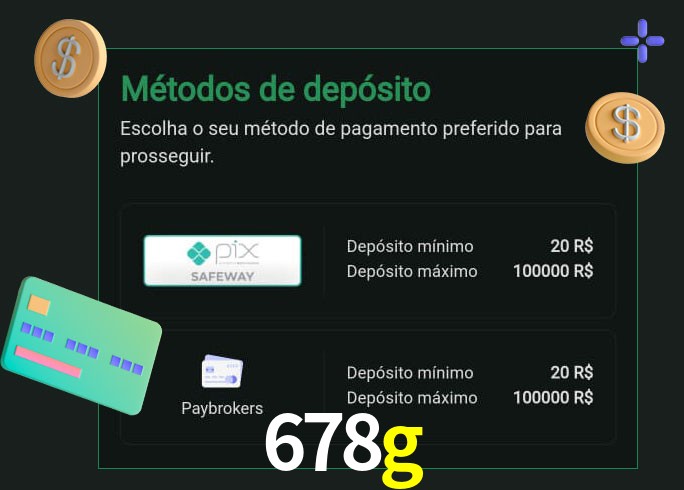 O cassino 678g oferece uma grande variedade de métodos de pagamento